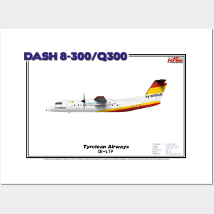 DeHavilland Canada Dash 8-300/Q300 - Tyrolean Airways (Art Print) Posters and Art